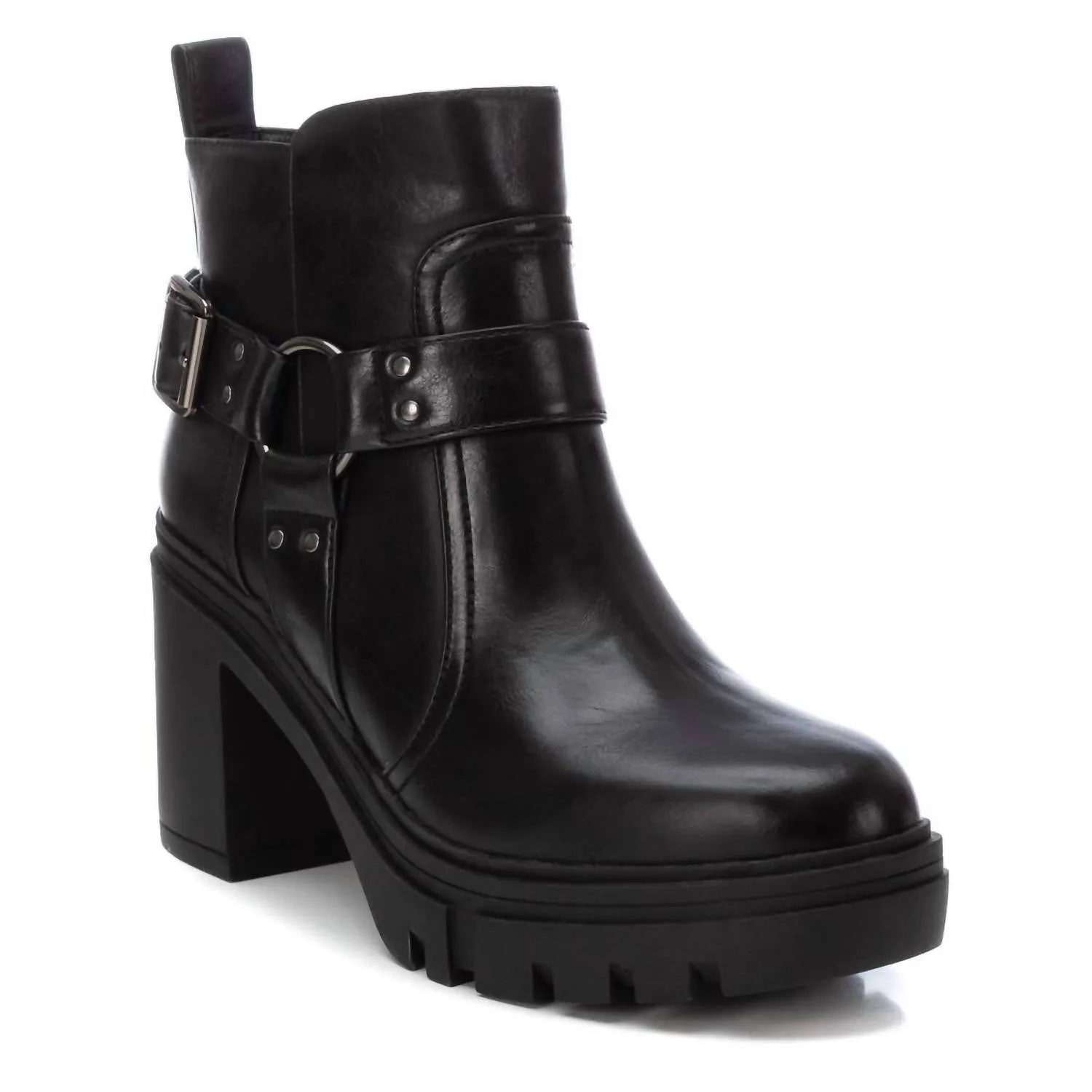 Women's Casual Heeled Booties In Black