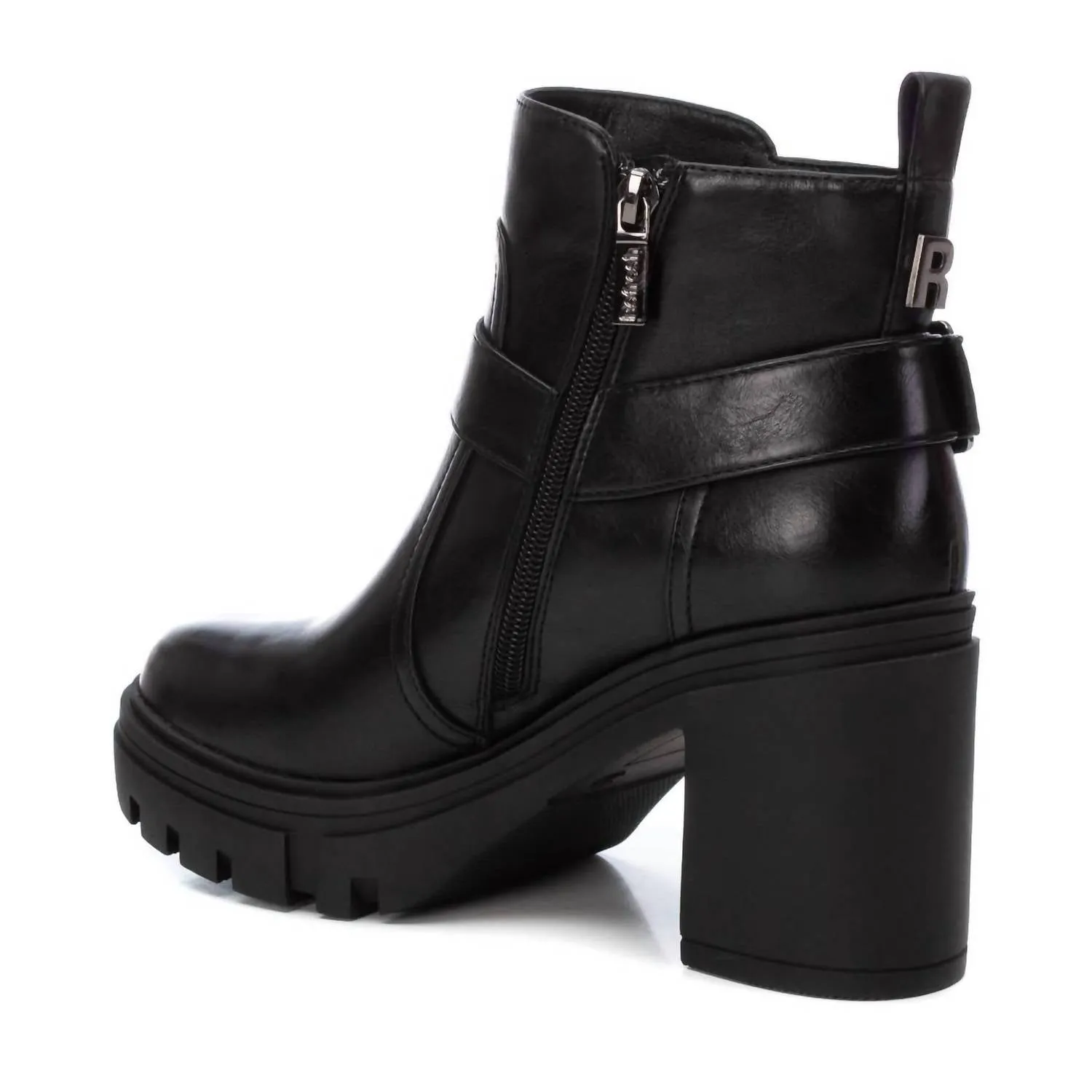 Women's Casual Heeled Booties In Black