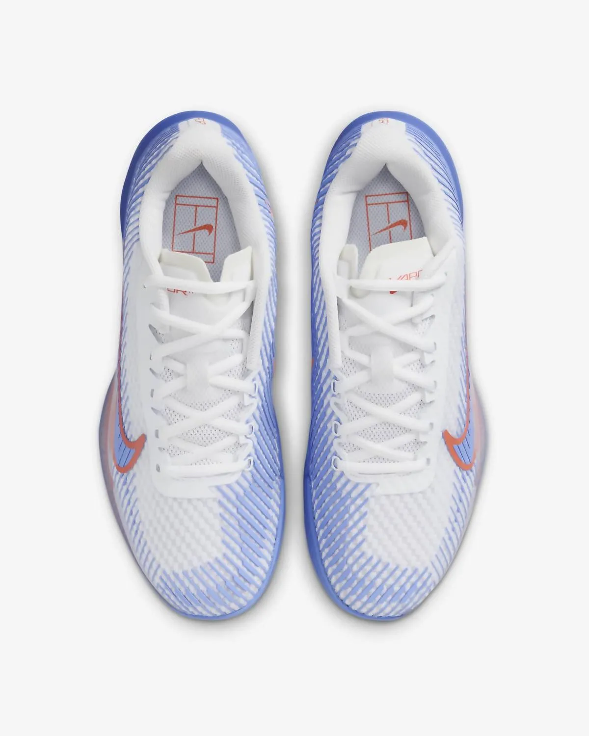 Women's Court Air Zoom Vapor 11 Hard Court Shoes In White/royal Pulse