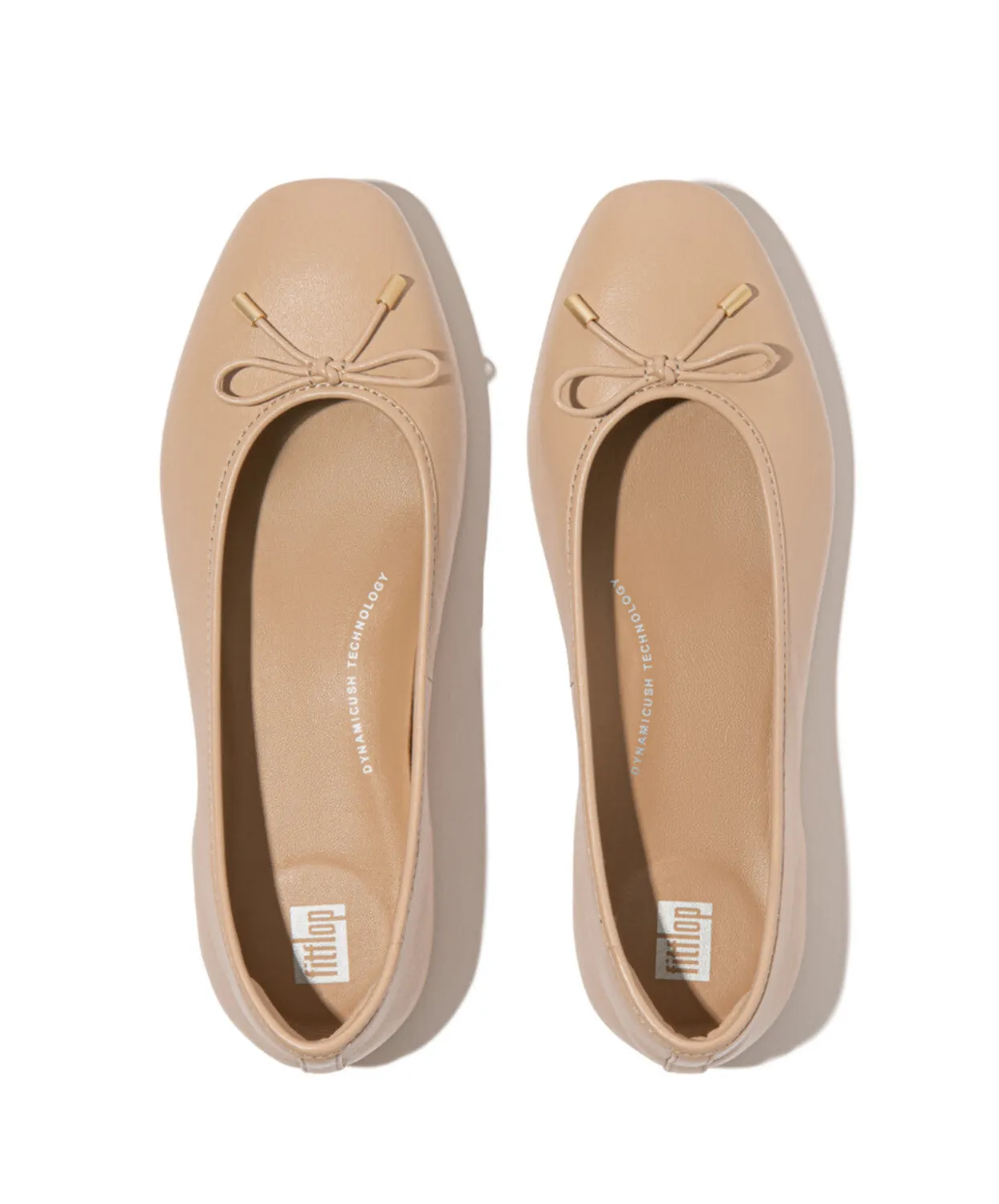Womens Fitflop Shoes Fitflop Delicato Bow Soft Leather Ballet Flats Classic Beige