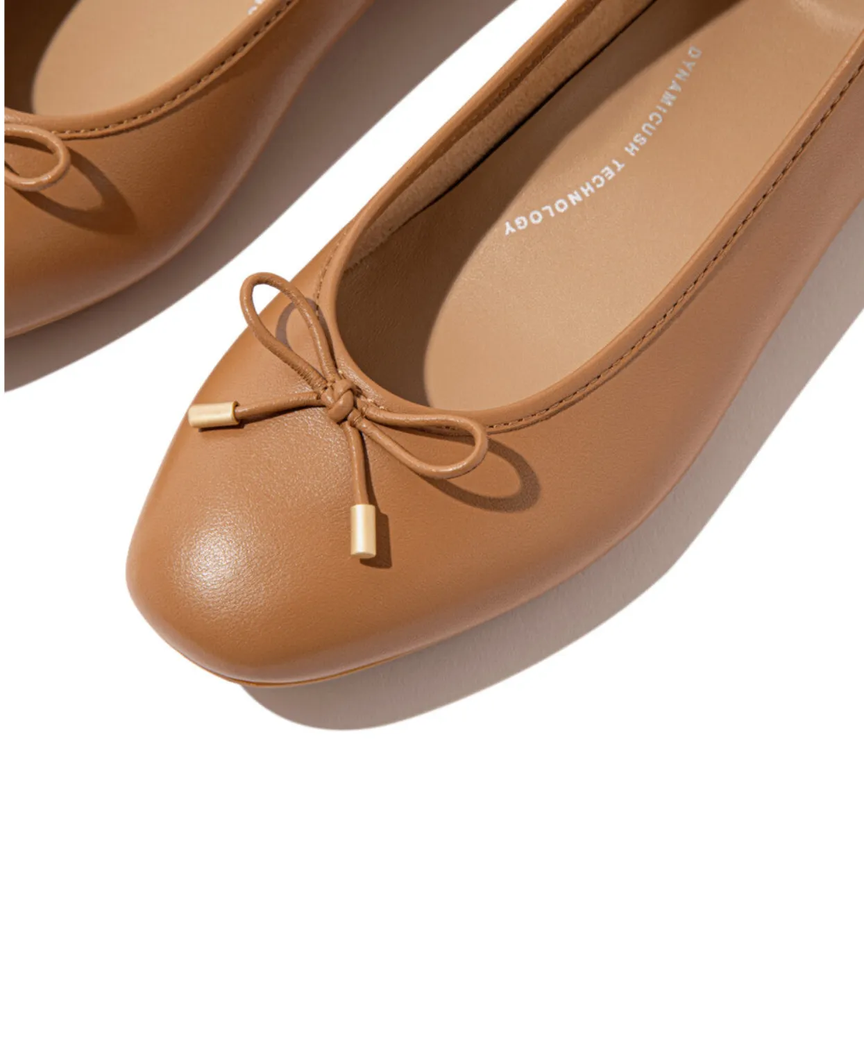 Womens Fitflop Shoes Fitflop Delicato Bow Soft Leather Ballet Flats Desert Tan