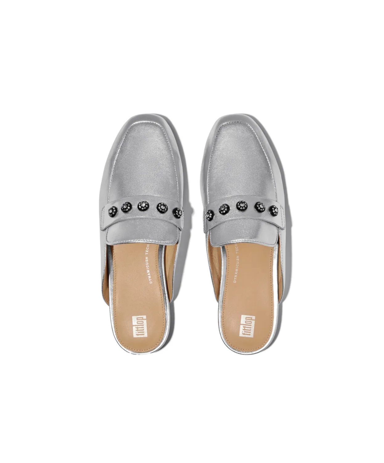 Womens Fitflop Shoes Fitflop Delicato Crystal Cluster Soft M/Leather Mules Silver
