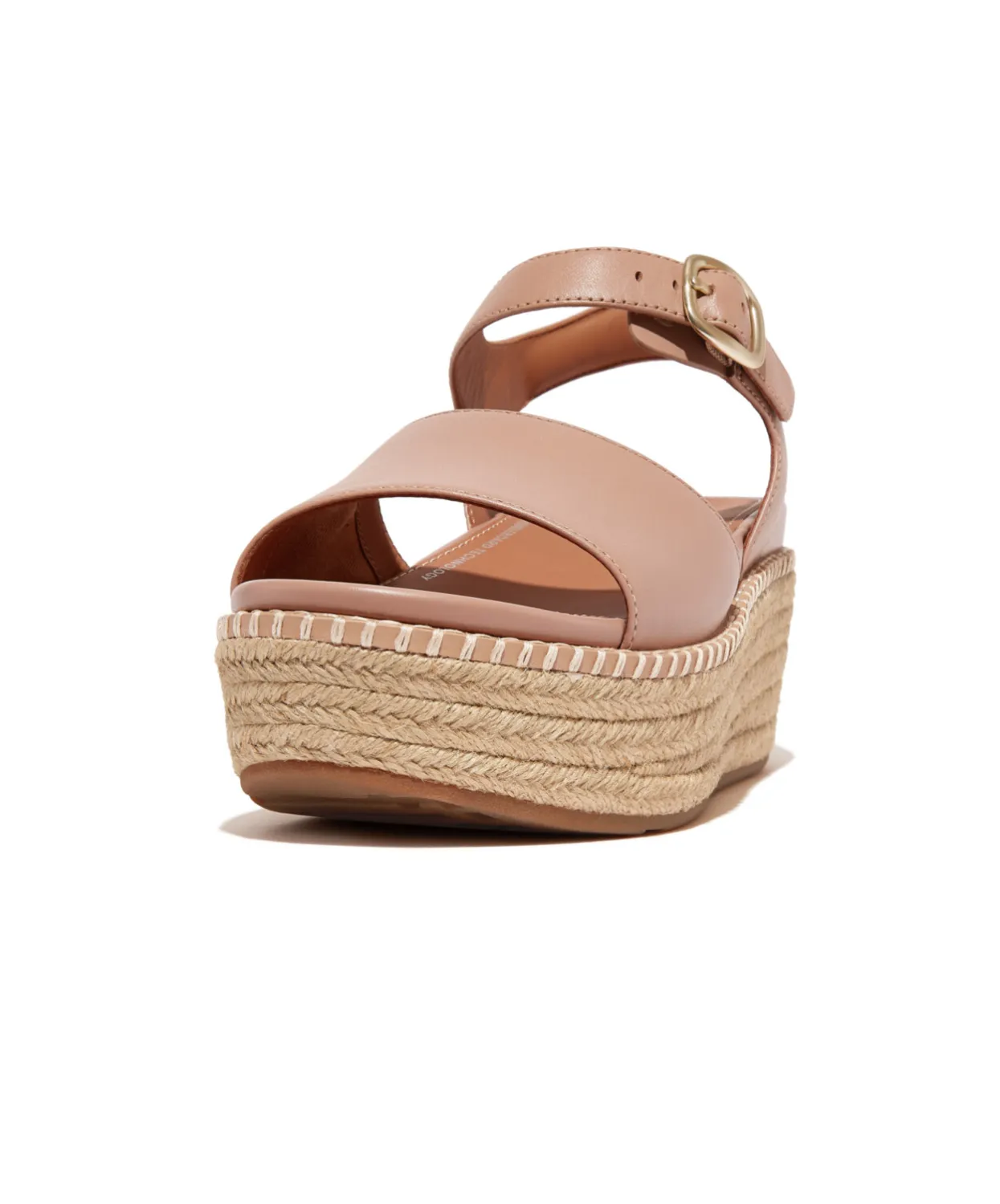Womens Fitflop Shoes Fitflop Eloise Espadrille Leather Back Strap Wedge Sandals Beige Buff