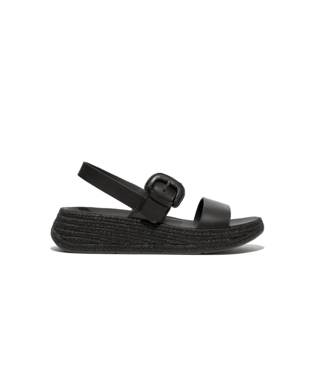 Womens Fitflop Shoes Fitflop F-Mode Espadrille Bucke L Flatform Sandals Black