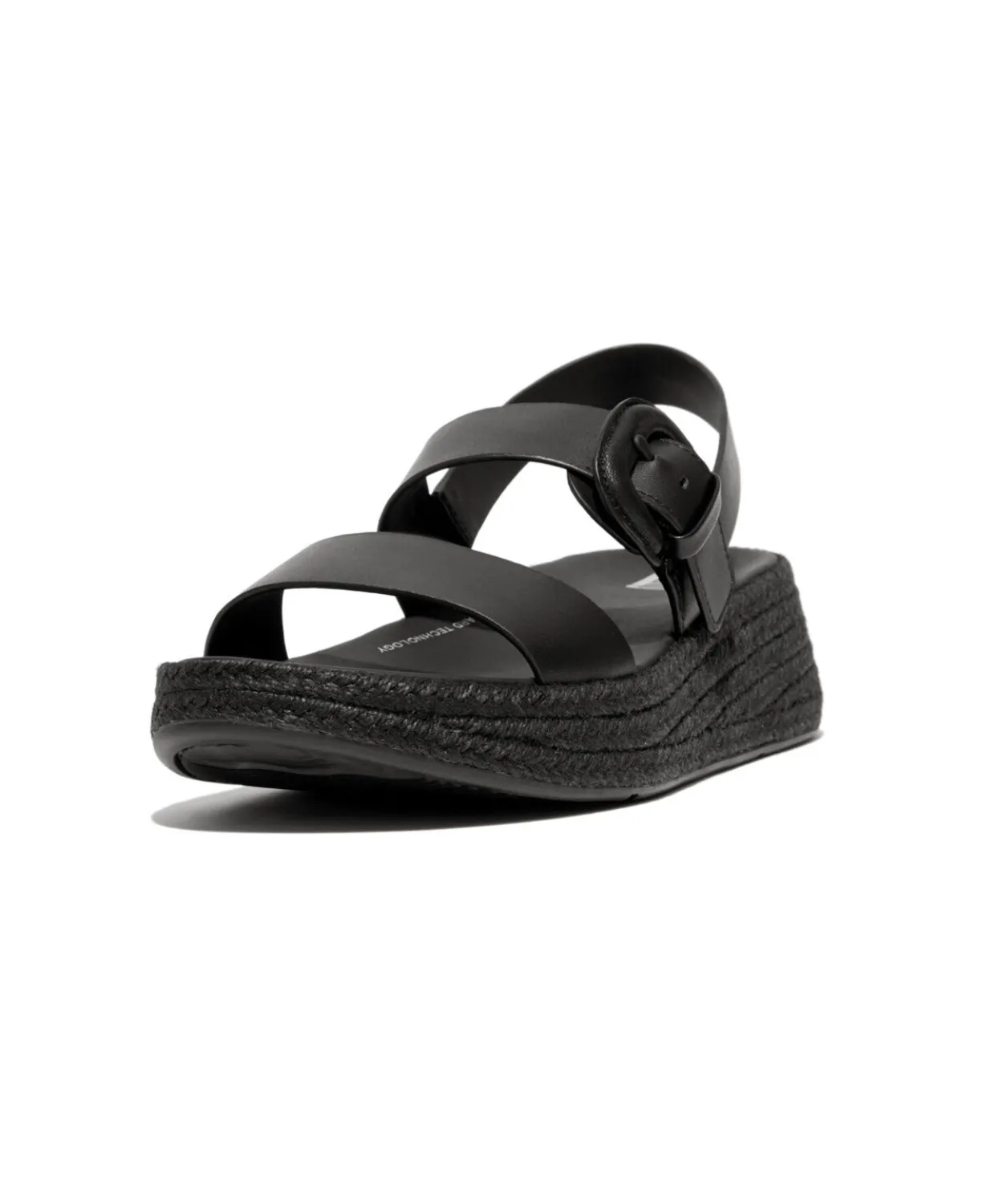 Womens Fitflop Shoes Fitflop F-Mode Espadrille Bucke L Flatform Sandals Black