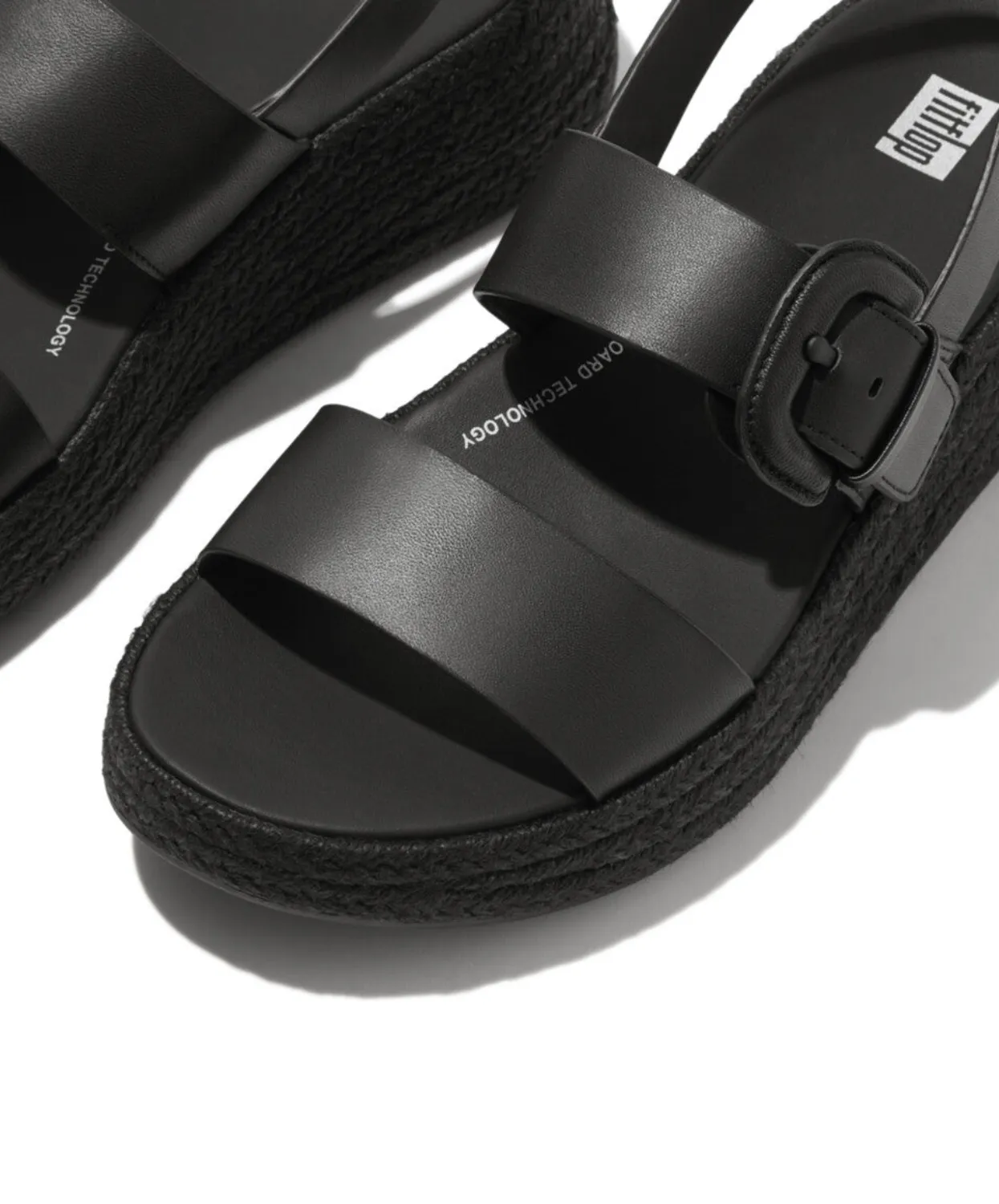 Womens Fitflop Shoes Fitflop F-Mode Espadrille Bucke L Flatform Sandals Black