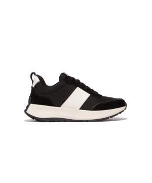 Womens Fitflop Shoes FitFlop F-Mode Flow Fabric/Suede/Leather Flatform Sneaker Black