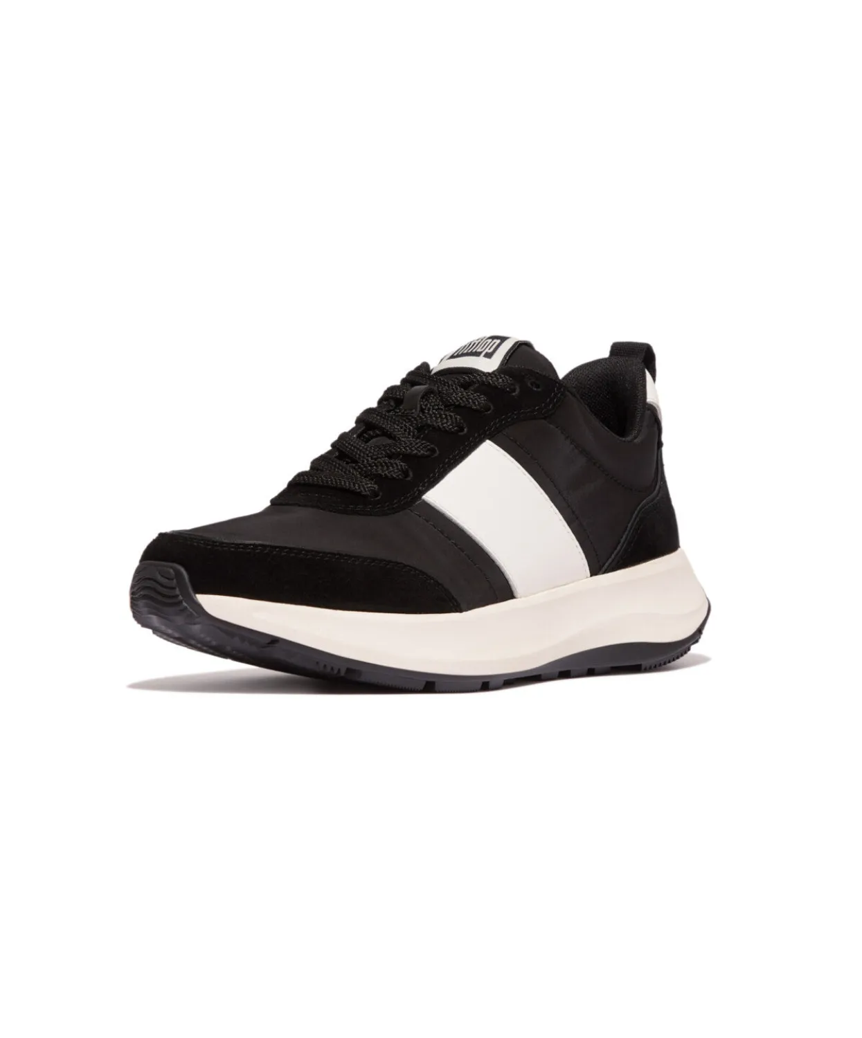 Womens Fitflop Shoes FitFlop F-Mode Flow Fabric/Suede/Leather Flatform Sneaker Black