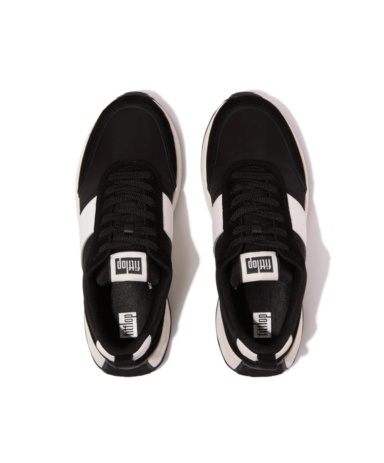 Womens Fitflop Shoes FitFlop F-Mode Flow Fabric/Suede/Leather Flatform Sneaker Black