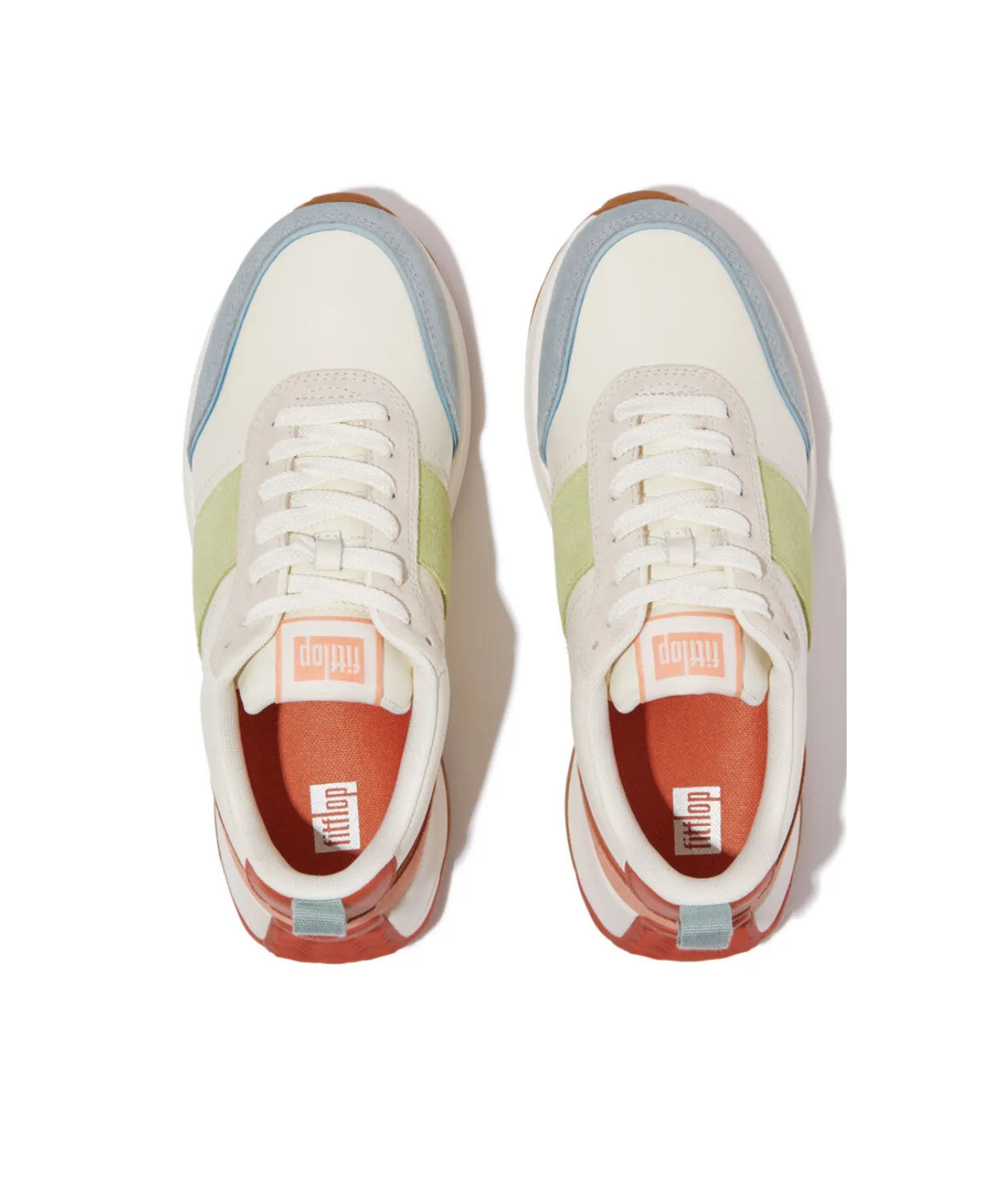 Womens Fitflop Shoes FitFlop F-Mode Flow Suede-Mix Flatform Sneaker Apricot Mix