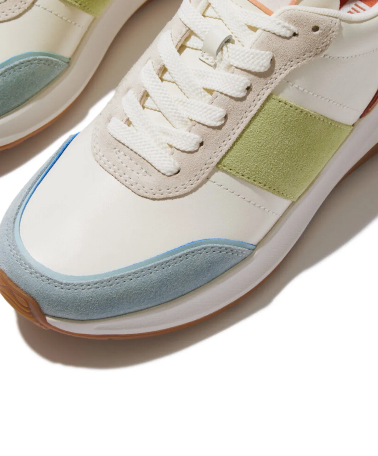 Womens Fitflop Shoes FitFlop F-Mode Flow Suede-Mix Flatform Sneaker Apricot Mix