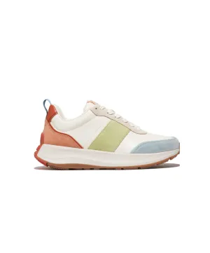Womens Fitflop Shoes FitFlop F-Mode Flow Suede-Mix Flatform Sneaker Apricot Mix