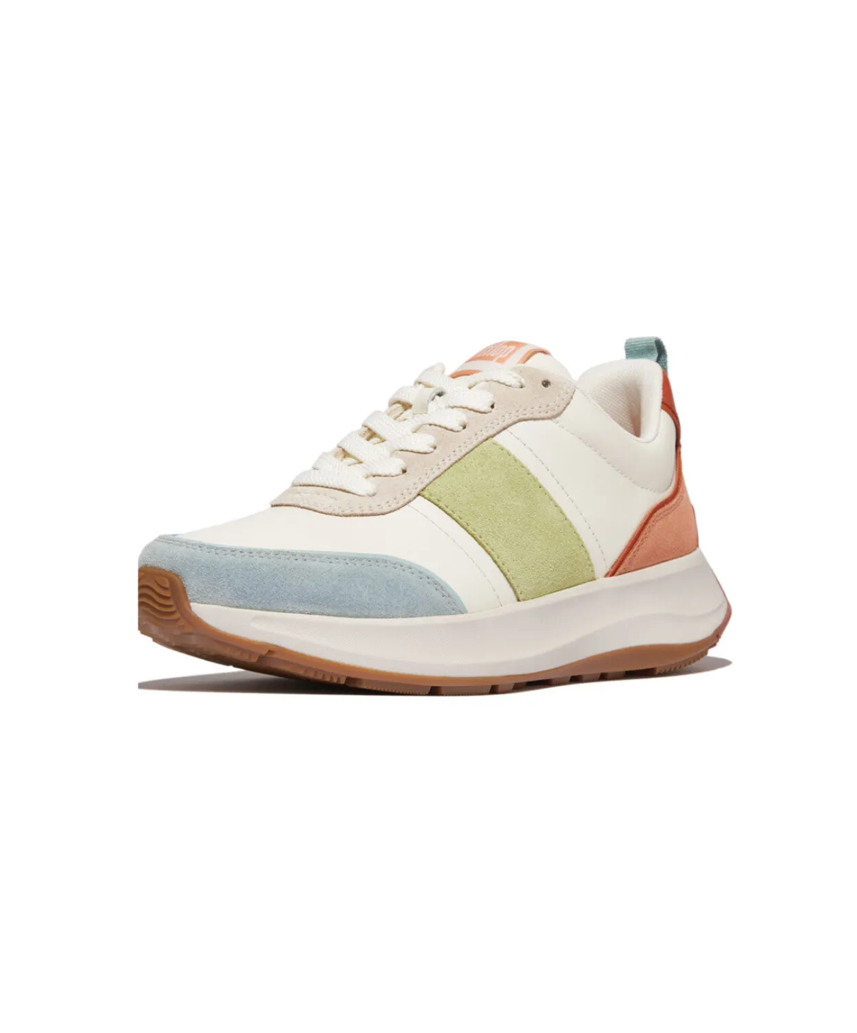 Womens Fitflop Shoes FitFlop F-Mode Flow Suede-Mix Flatform Sneaker Apricot Mix