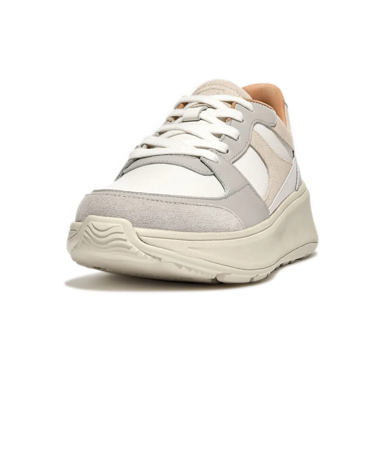 Womens Fitflop Shoes FitFlop F-mode Leather/Suede Flatform Sneakers Grey