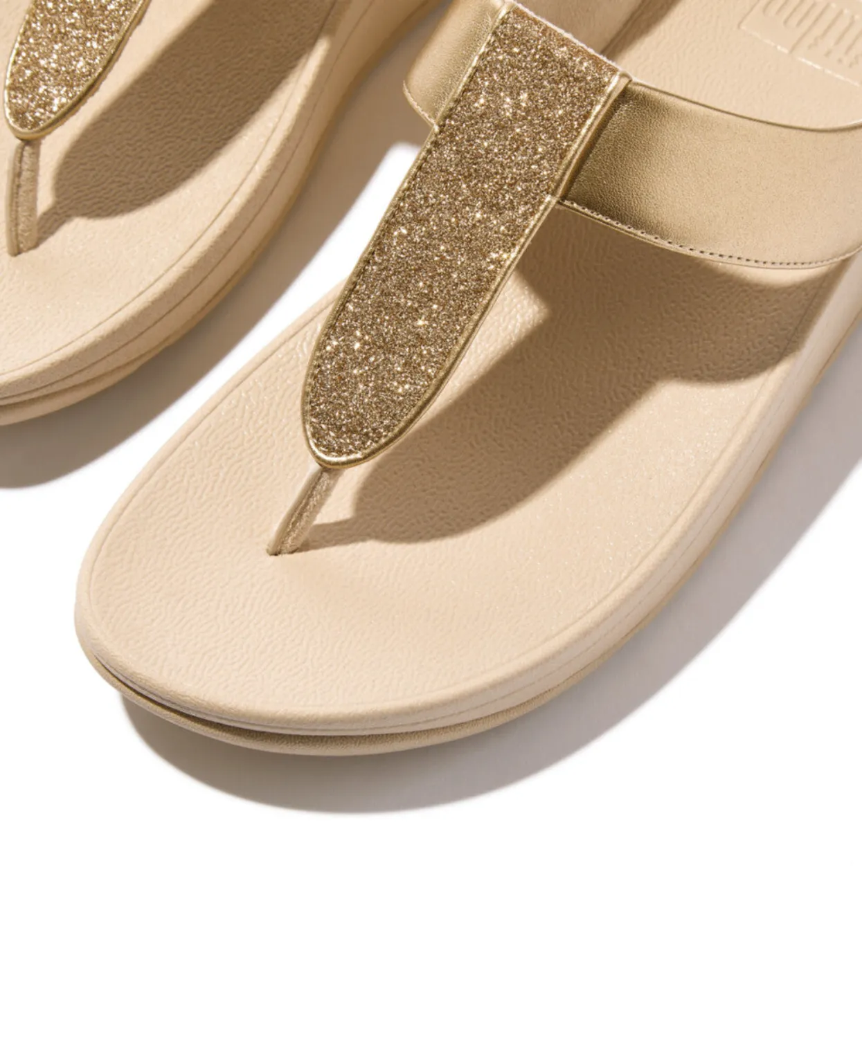 Womens Fitflop Shoes Fitflop Fino Glitterdust Metallic Toe-Post Sandals Platino