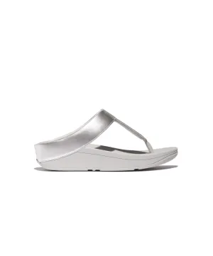 Womens Fitflop Shoes Fitflop Fino Glitterdust Metallic Toe Post Silver