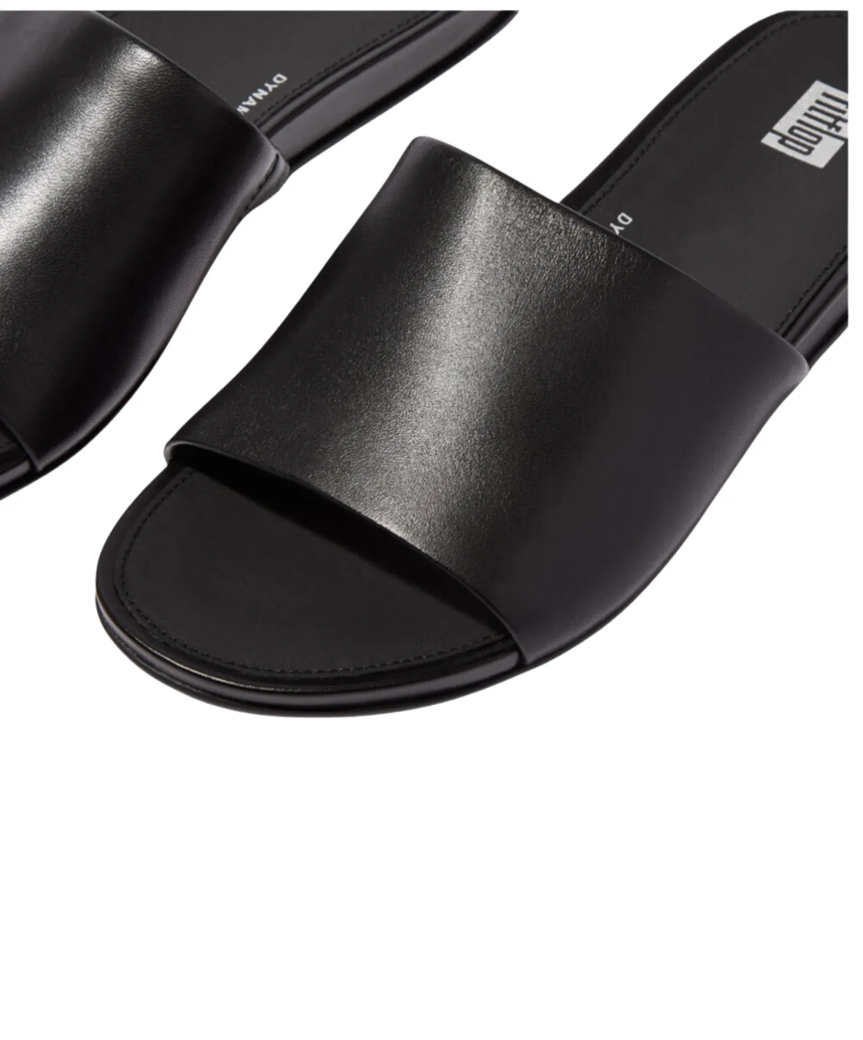 Womens Fitflop Shoes FitFlop Gracie Leather Pool Slides Black/Black