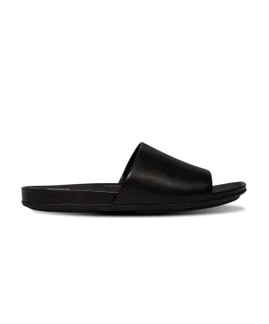 Womens Fitflop Shoes FitFlop Gracie Leather Pool Slides Black/Black