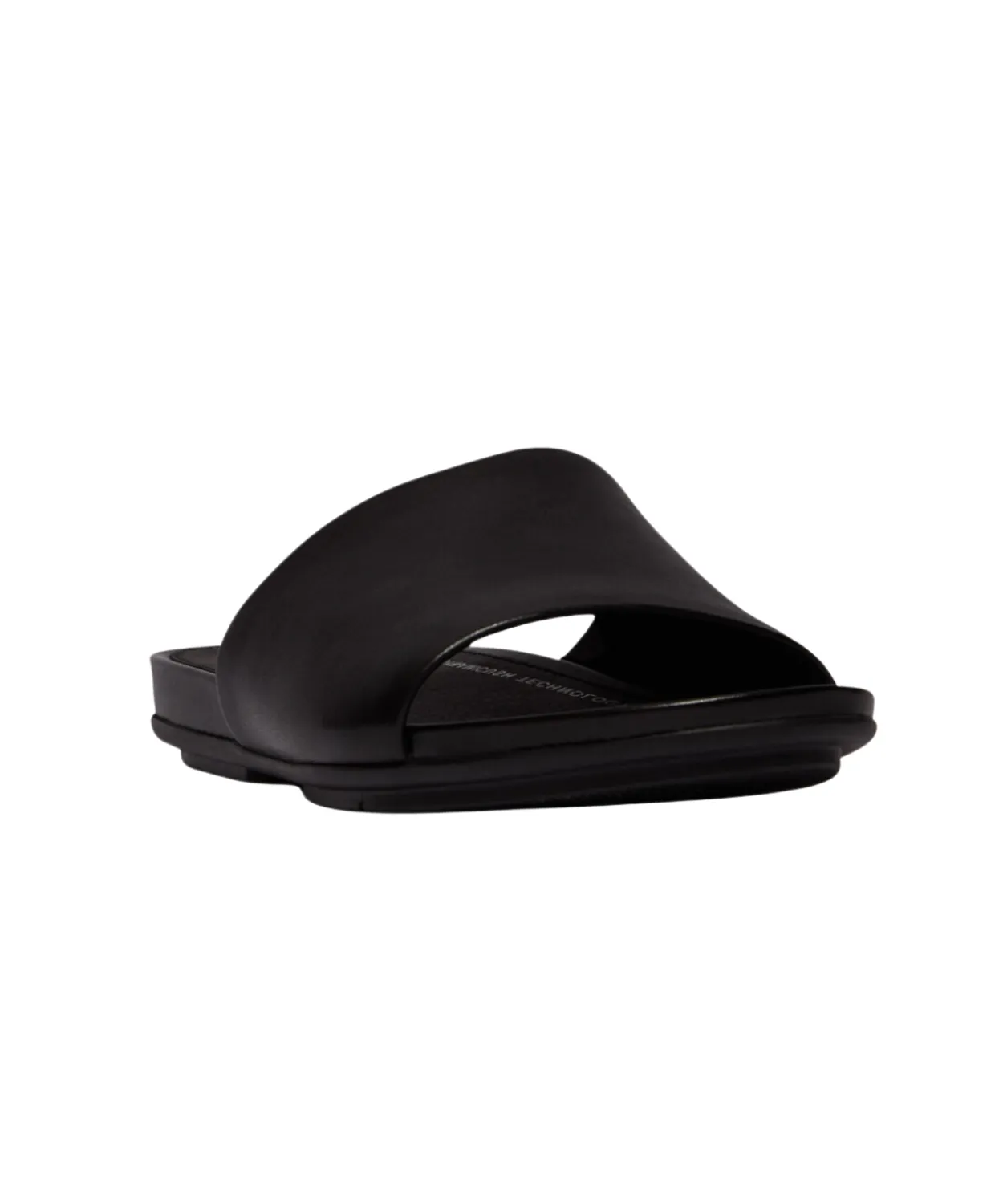 Womens Fitflop Shoes FitFlop Gracie Leather Pool Slides Black/Black
