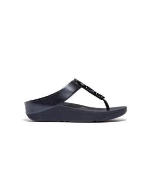 Womens Fitflop Shoes Fitflop Halo Bead Circle Metallic Toe Post Navy