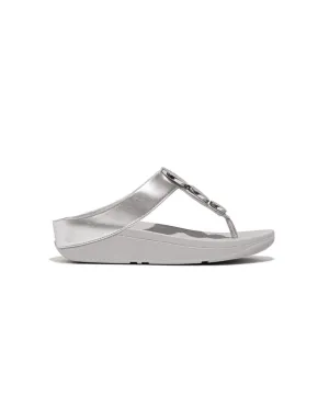 Womens Fitflop Shoes Fitflop Halo Bead Circle Metallic Toe Post Silver