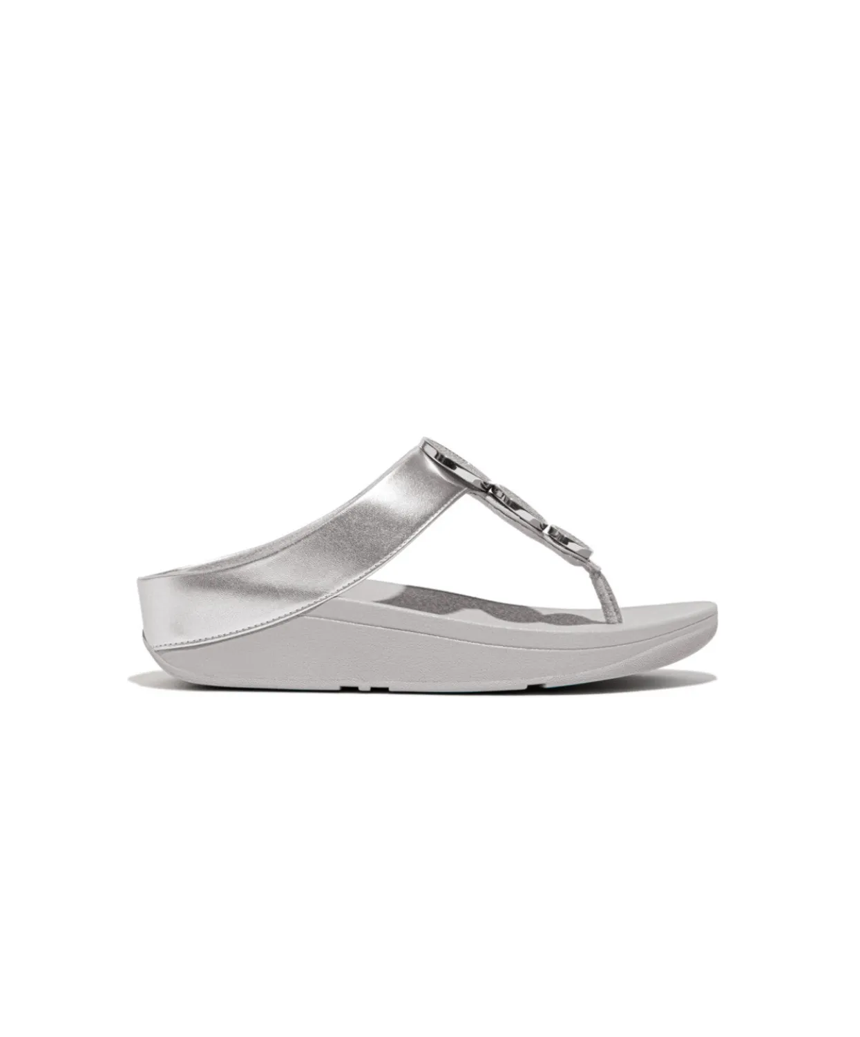 Womens Fitflop Shoes Fitflop Halo Bead Circle Metallic Toe Post Silver