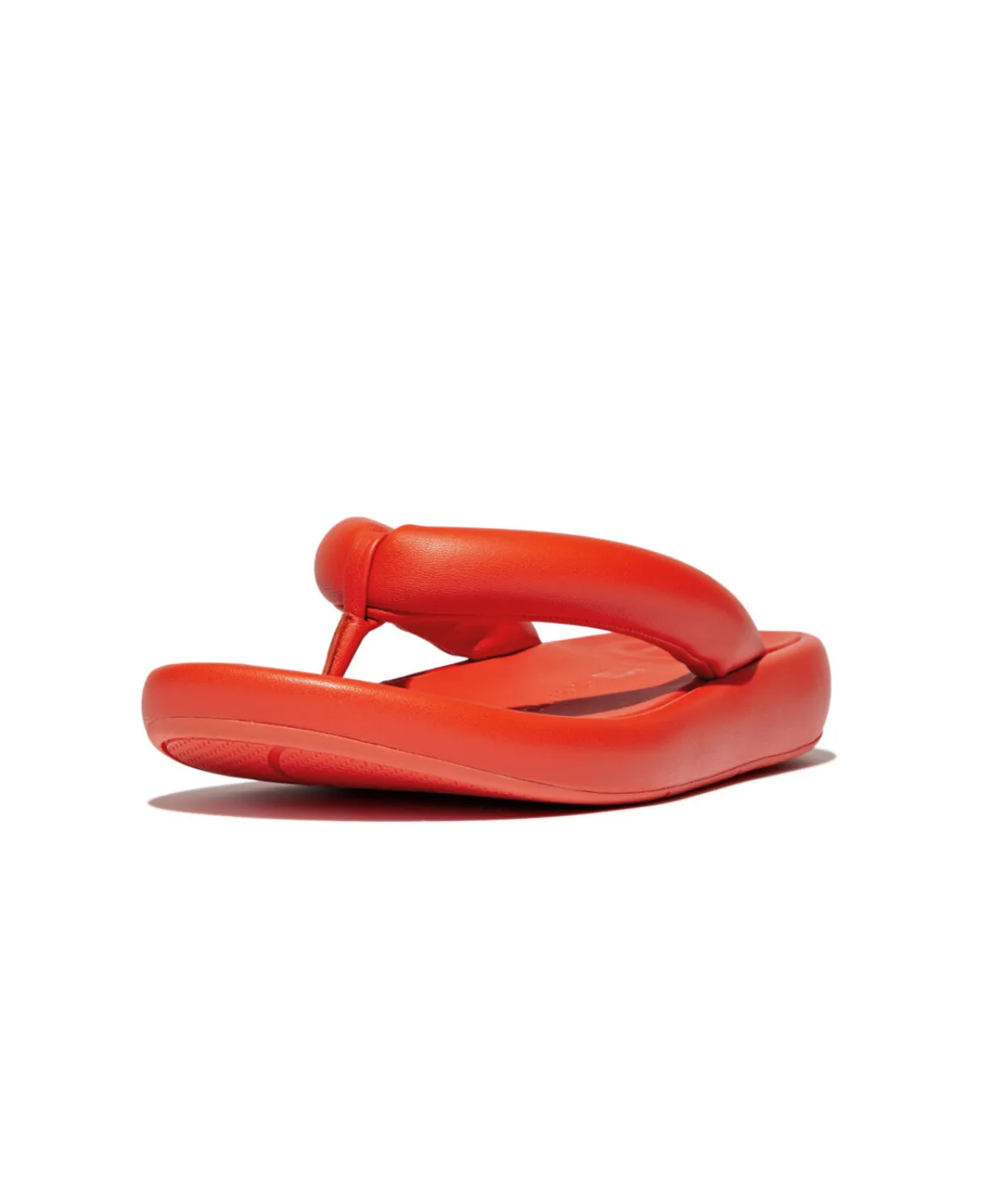 Womens Fitflop Shoes Fitflop IQushion D-Luxe x Roksanda Padded leather Flip Flops Tangerine