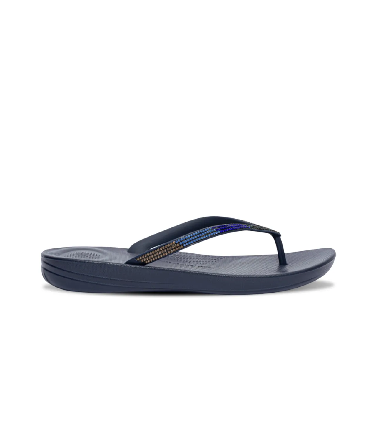 Womens Fitflop Shoes FitFlop iQushion Ombre Sparkle Thongs Navy