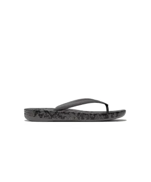 Womens Fitflop Shoes Fitflop iQushion Snake Print Thongs Pewter