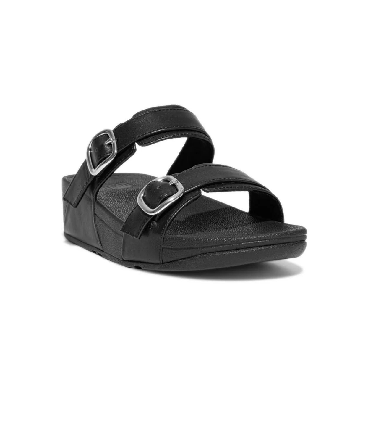 Womens Fitflop Shoes FitFlop Lulu Adjustable Leather Slides Black