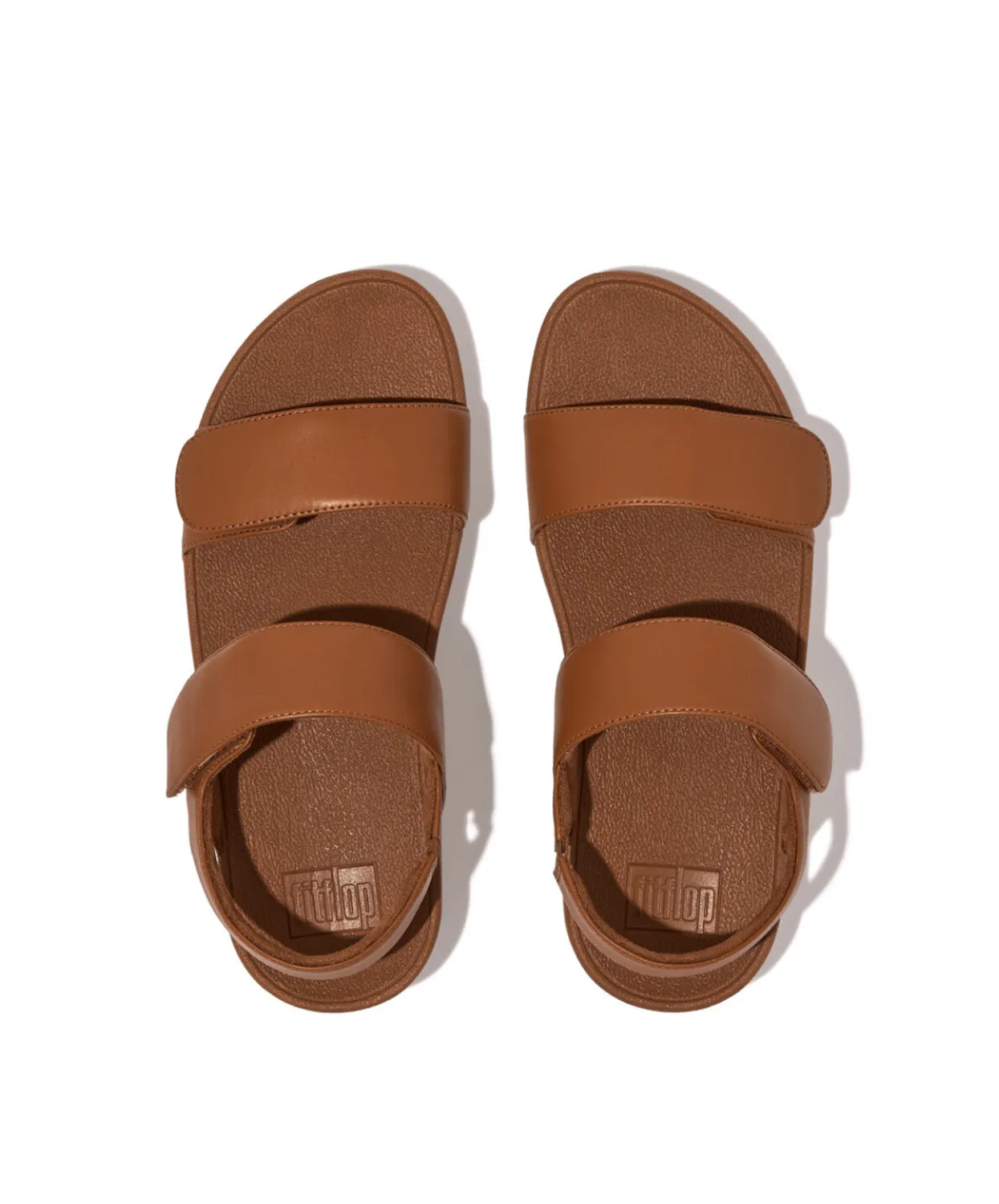 Womens Fitflop Shoes FitFlop Lulu Adjustable Velcro Leather Back-Strap Tan