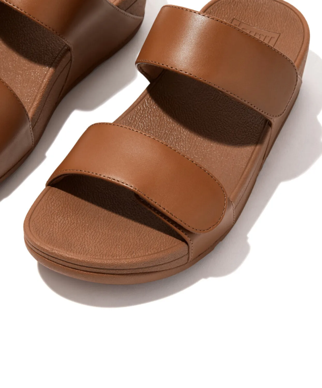 Womens Fitflop Shoes FitFlop Lulu Adjustable Velcro Leather Back-Strap Tan