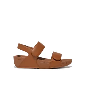 Womens Fitflop Shoes FitFlop Lulu Adjustable Velcro Leather Back-Strap Tan