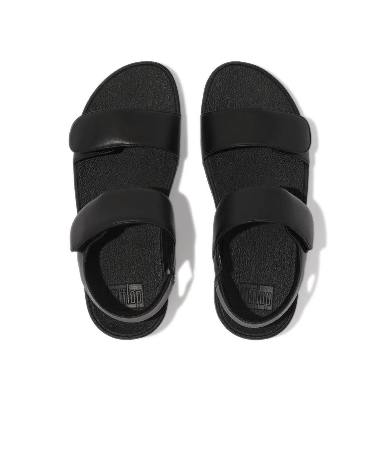 Womens Fitflop Shoes FitFlop Lulu Adjustable Velcro Leather Black Back-Strap