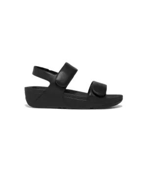 Womens Fitflop Shoes FitFlop Lulu Adjustable Velcro Leather Black Back-Strap