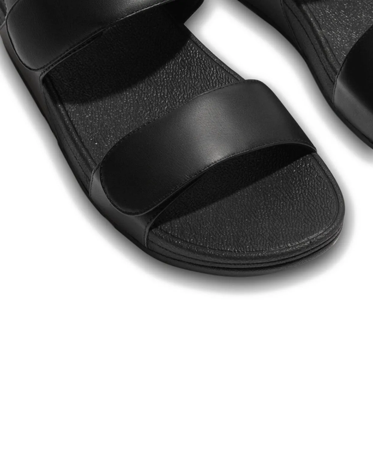 Womens Fitflop Shoes FitFlop Lulu Adjustable Velcro Leather Black Back-Strap