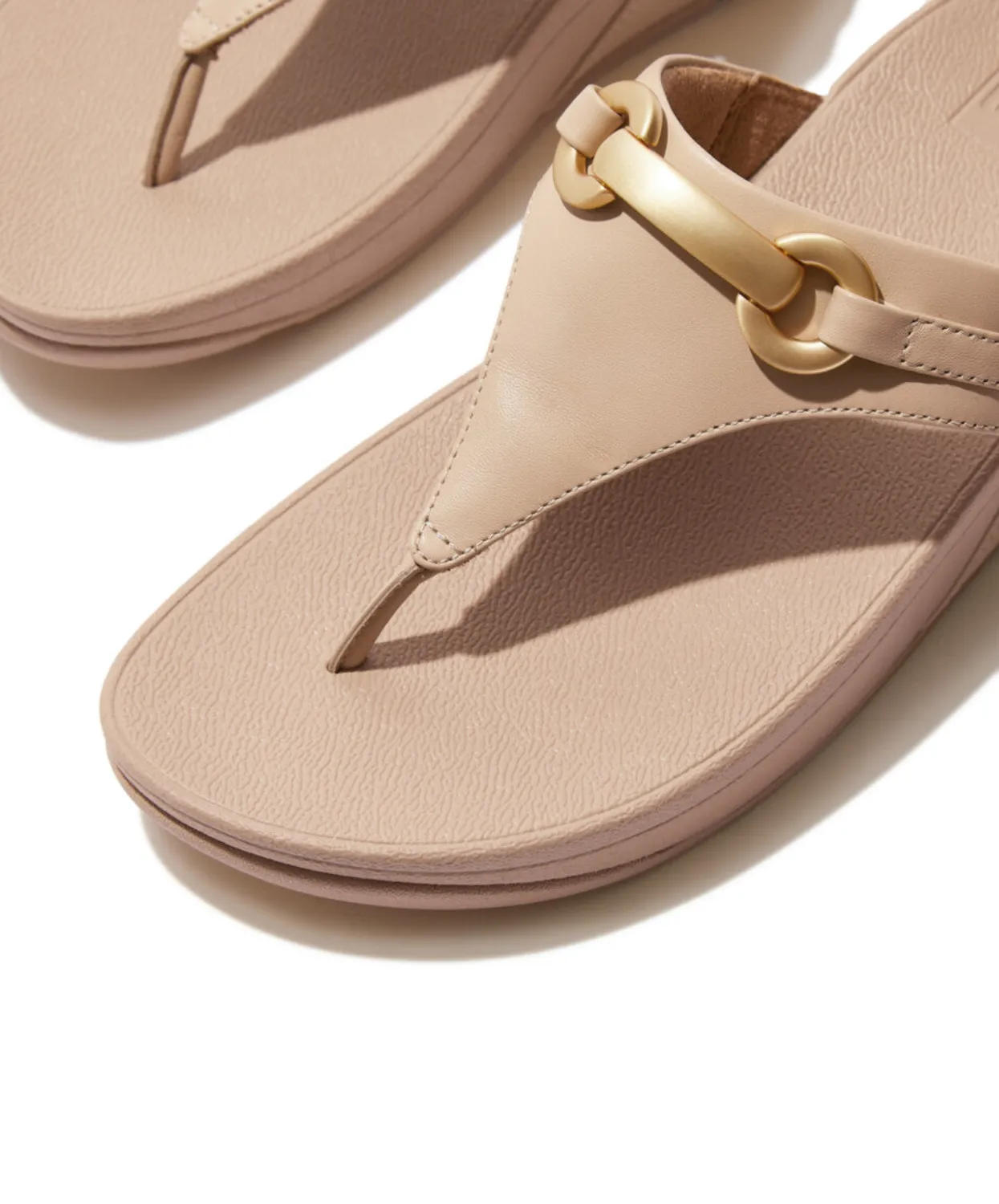 Womens Fitflop Shoes FItFlop Lulu Chunky Snaffle Leather Toe Post Classic Beige