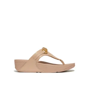 Womens Fitflop Shoes FItFlop Lulu Chunky Snaffle Leather Toe Post Classic Beige