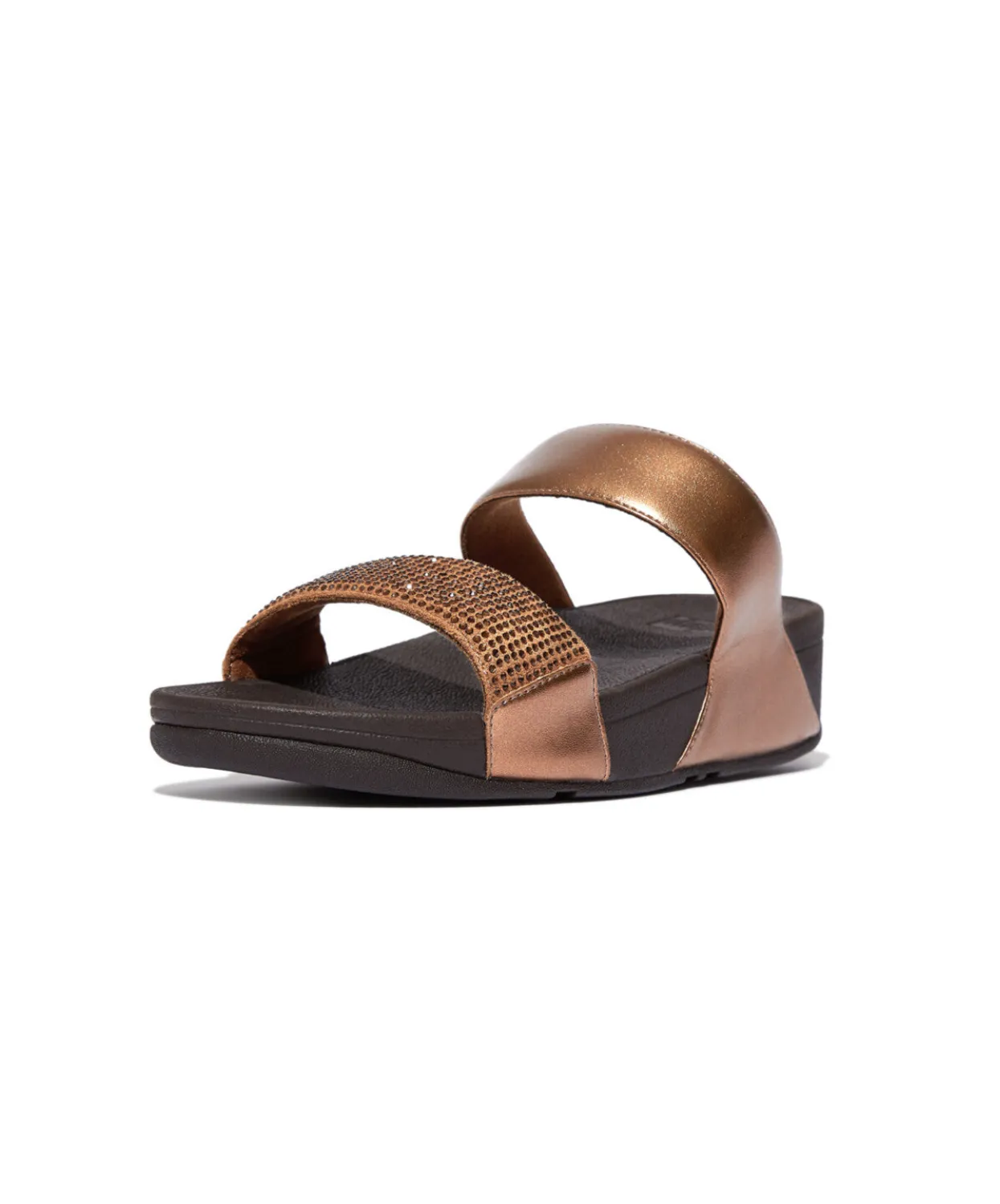Womens Fitflop Shoes Fitflop Lulu Crystal Embellished Slides Bronze