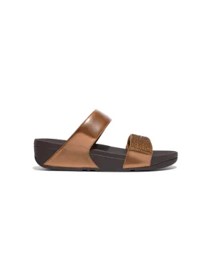 Womens Fitflop Shoes Fitflop Lulu Crystal Embellished Slides Bronze