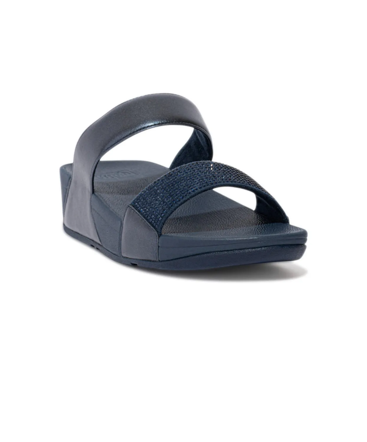 Womens Fitflop Shoes FitFlop Lulu Crystal Embellished Slides Navy