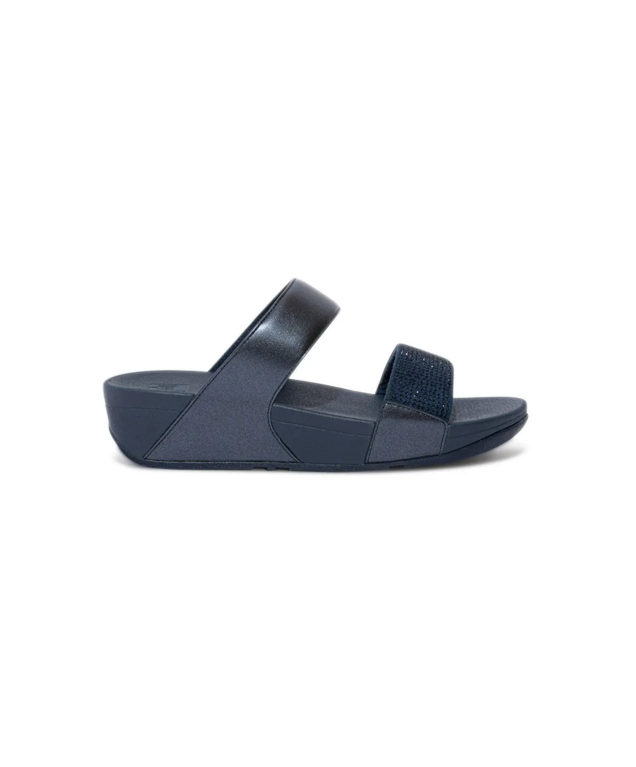 Womens Fitflop Shoes FitFlop Lulu Crystal Embellished Slides Navy