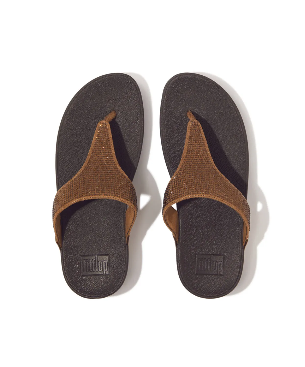 Womens Fitflop Shoes FitFlop Lulu Crystal Embellished Toe Post Bronze