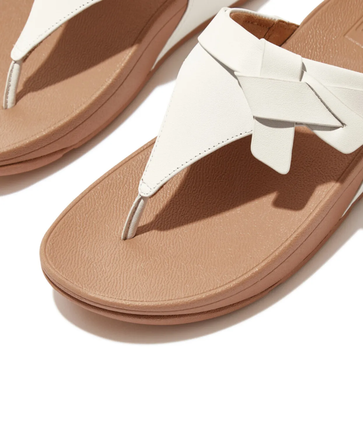 Womens Fitflop Shoes Fitflop Lulu Folded Knot Leather Toe-Post Sandals Urban White
