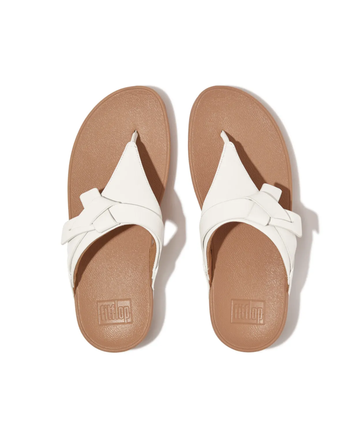 Womens Fitflop Shoes Fitflop Lulu Folded Knot Leather Toe-Post Sandals Urban White