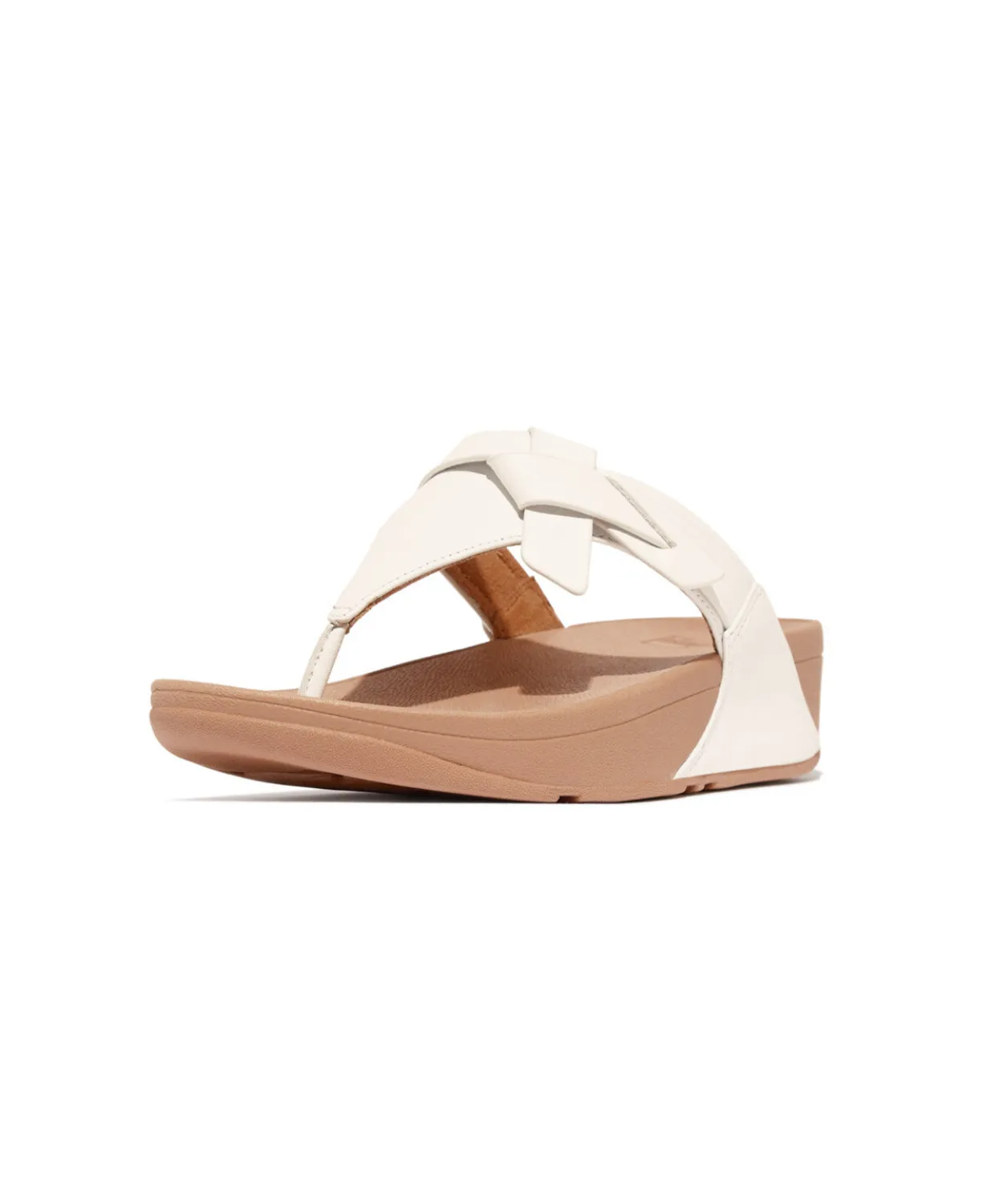 Womens Fitflop Shoes Fitflop Lulu Folded Knot Leather Toe-Post Sandals Urban White