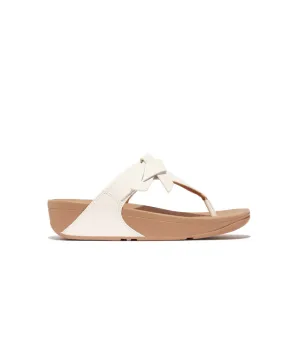Womens Fitflop Shoes Fitflop Lulu Folded Knot Leather Toe-Post Sandals Urban White