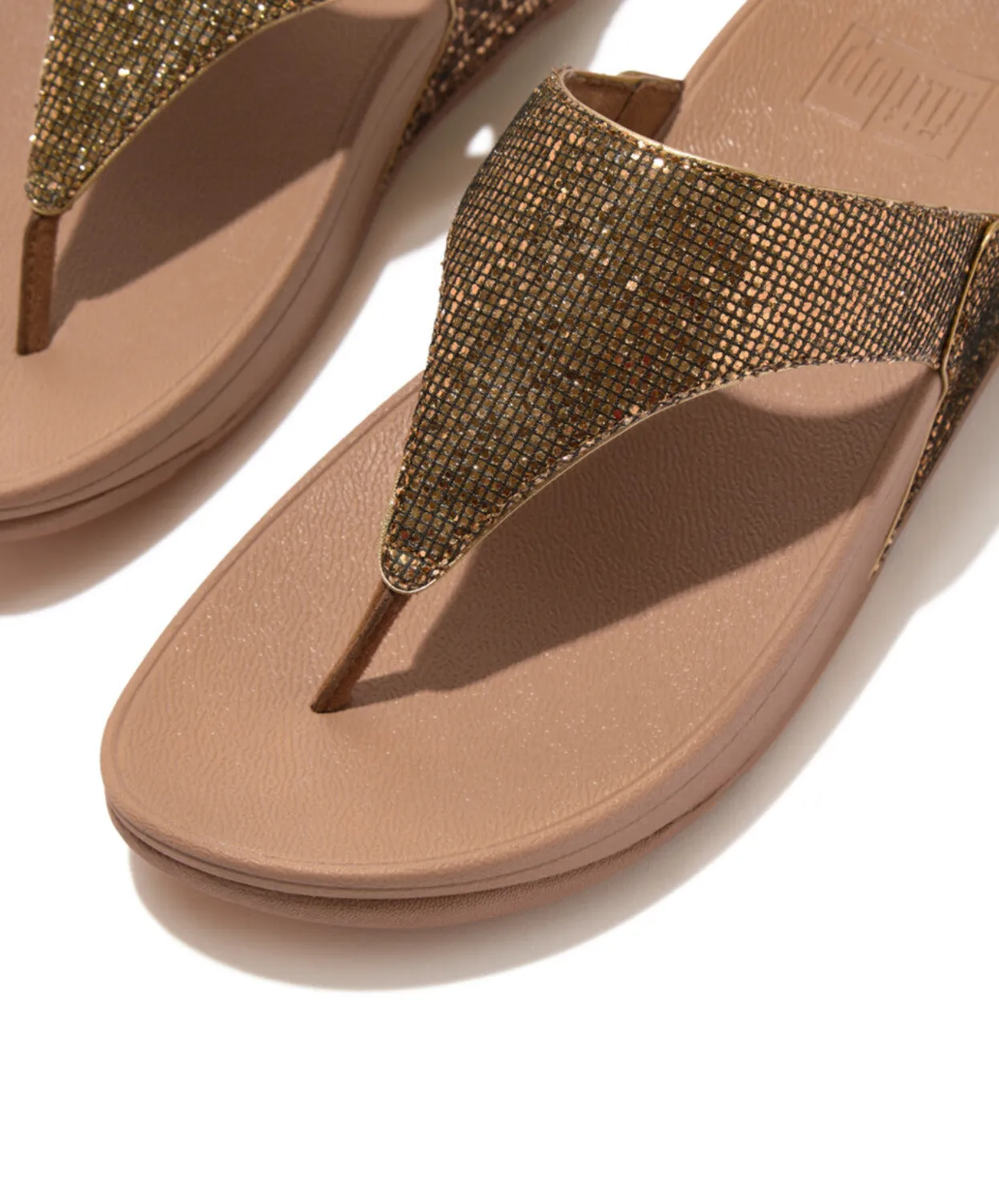 Womens Fitflop Shoes Fitflop Lulu Glitterball Toe Post Gold