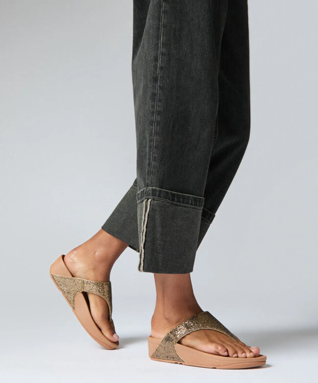 Womens Fitflop Shoes Fitflop Lulu Glitterball Toe Post Gold