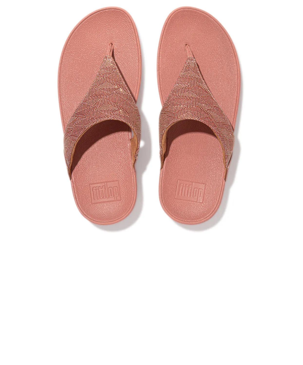 Womens Fitflop Shoes FitFlop Lulu Glitz Toe Post Sandals Pink